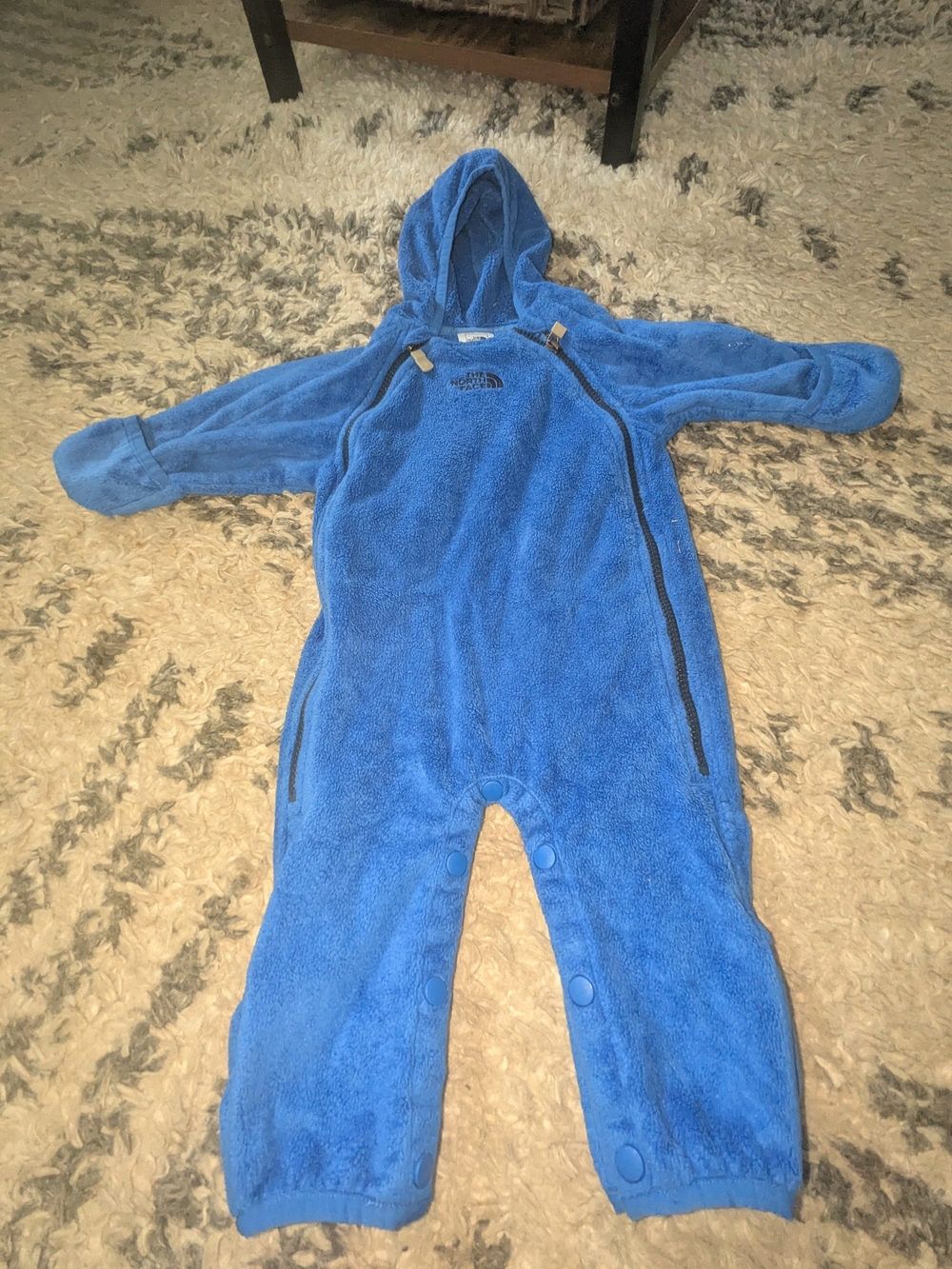 The North Face Kids Blue Hooded Fleece One-Piece